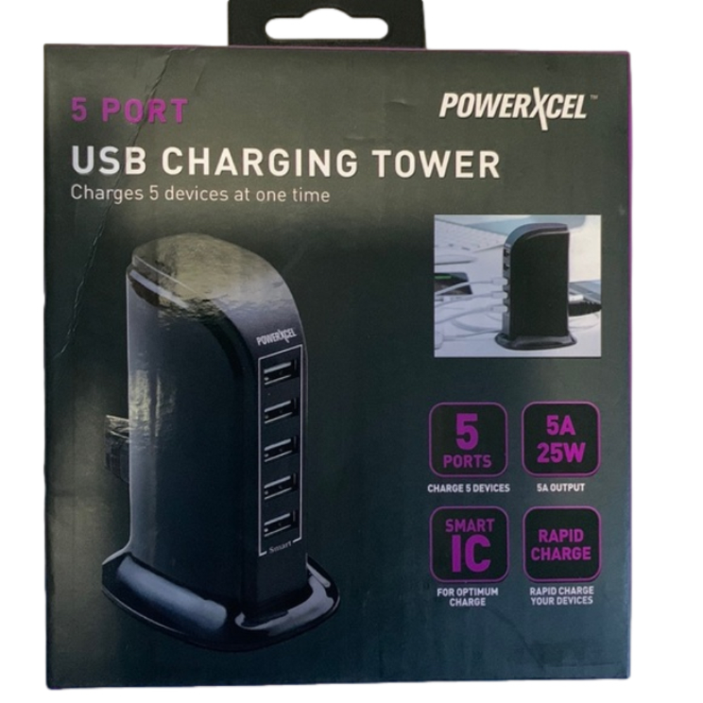 Powerxcel 5 Port USB Charging Tower